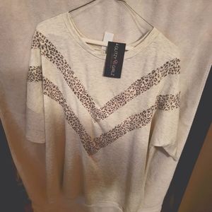 Glitzy Girlz Leopard striped top